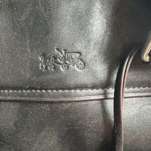 Coach Black Messenger Bag with Textured Leather Finish
